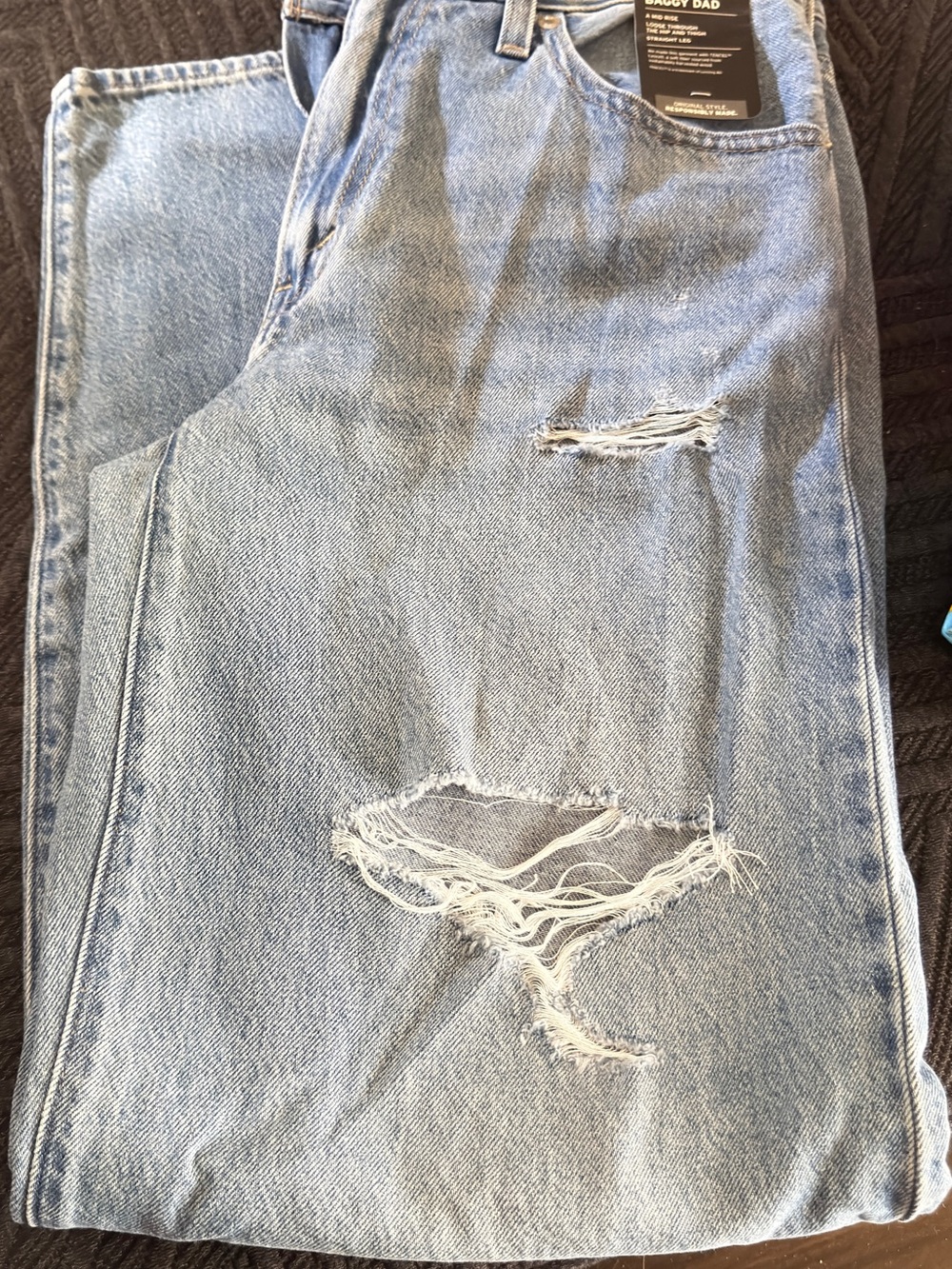 Levi's Women's Light Blue Straight Leg Ripped Jeans